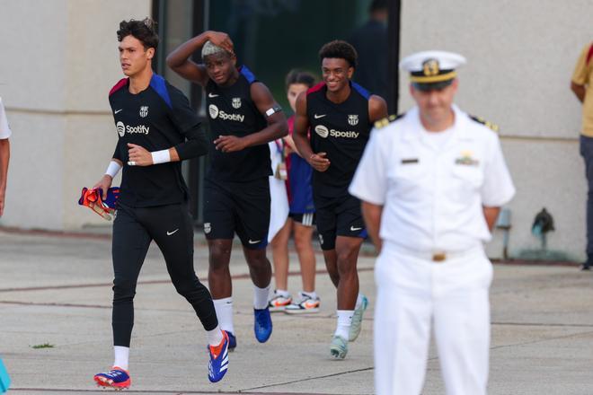Así ha sido el entrenamiento del Barça en la Base Naval de la Marina de Annapolis para preparar el clásico