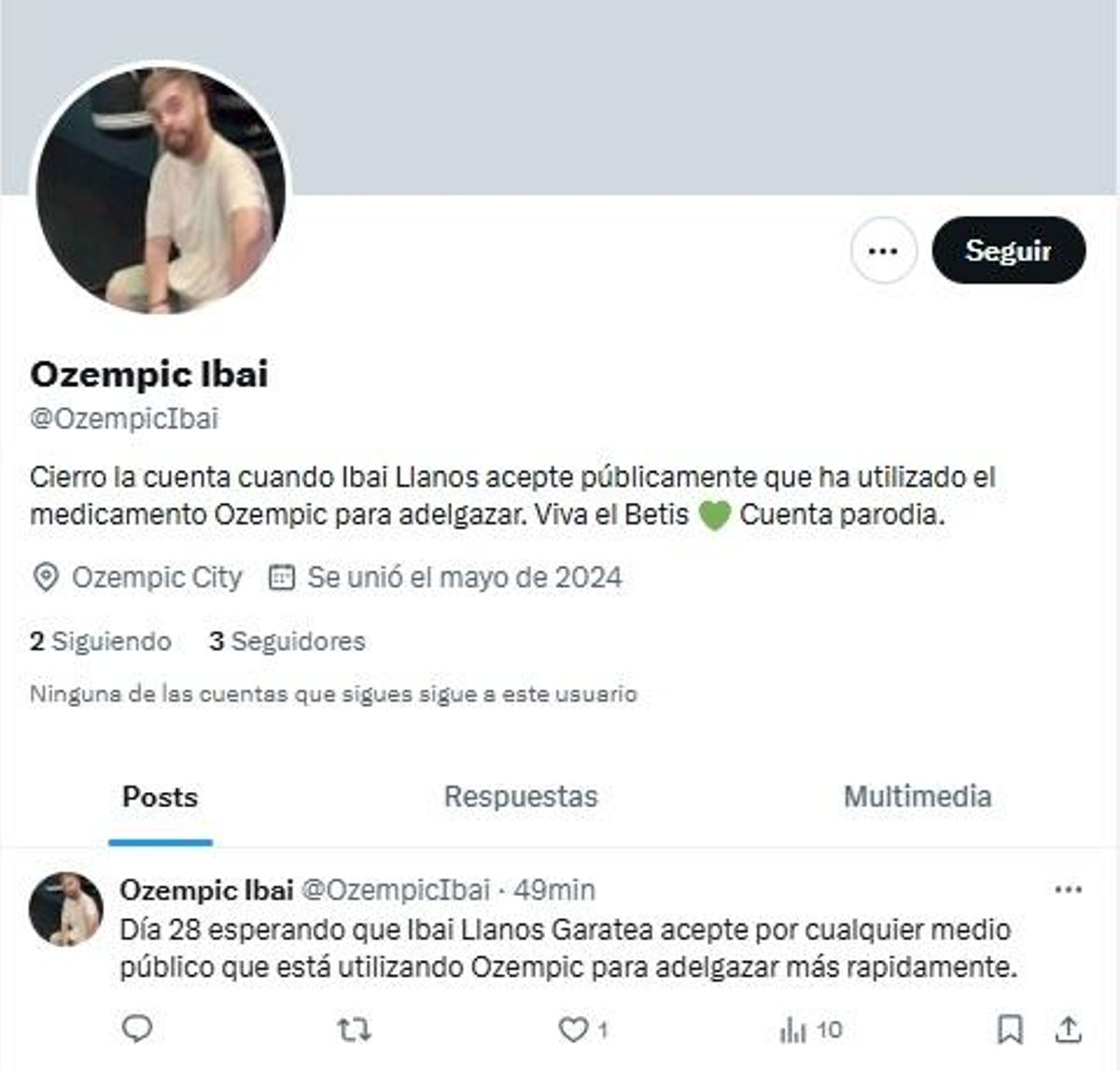 Cuenta que exclusivamente pide a Ibai el uso de Ozempic
