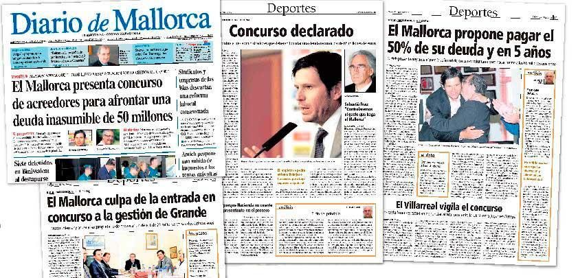 Un culebrón doloroso | El Mallorca llegó a estar al borde de la desaparición por culpa de sus graves problemas económicos por una mala gestión, un culebrón que obligó a declarar un concurso voluntario de acreedores en 2010.