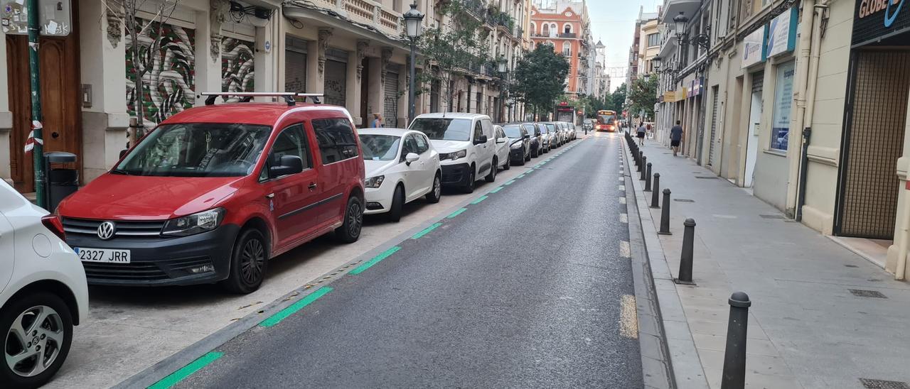 La nueva zona de aparcamiento &quot;verde&quot; en Russafa.