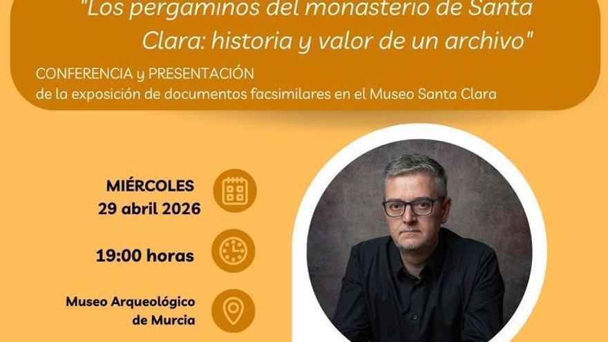 El Museo Arqueológico de Murcia expondrá el próximo miércoles documentos del monasterio de Santa Clara
