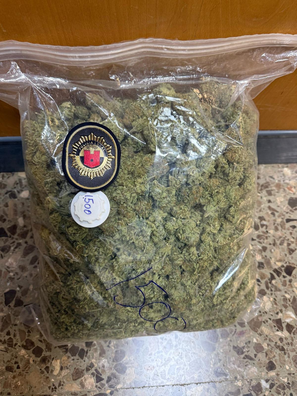 Marihuana interceptada.