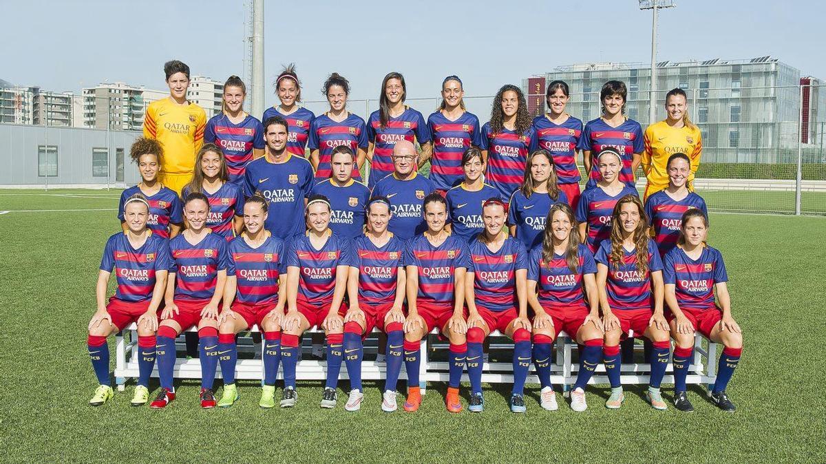 La plantilla del FC Barcelona femenino en la primera temporada de su profesionalización, la 2015-16
