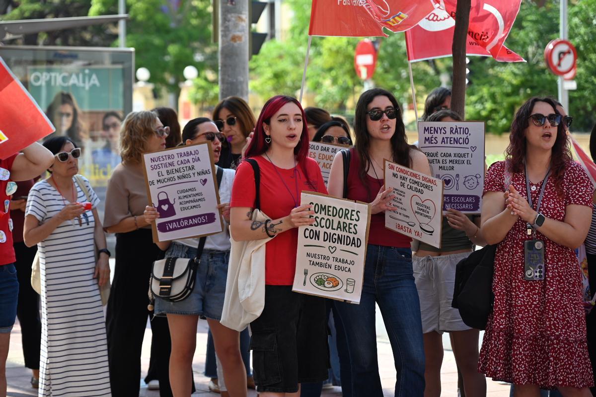 Manifestación comedores escolares en Castellón