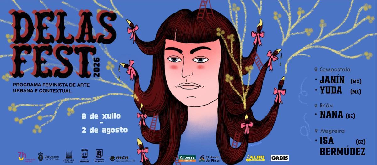Cartel da VIII edición do Delas Fest deseñado por Pía Piadosa