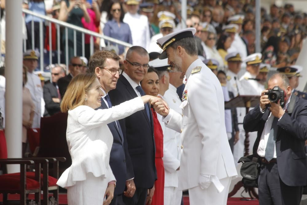 Felipe VI y el Rey Emérito, en Marín