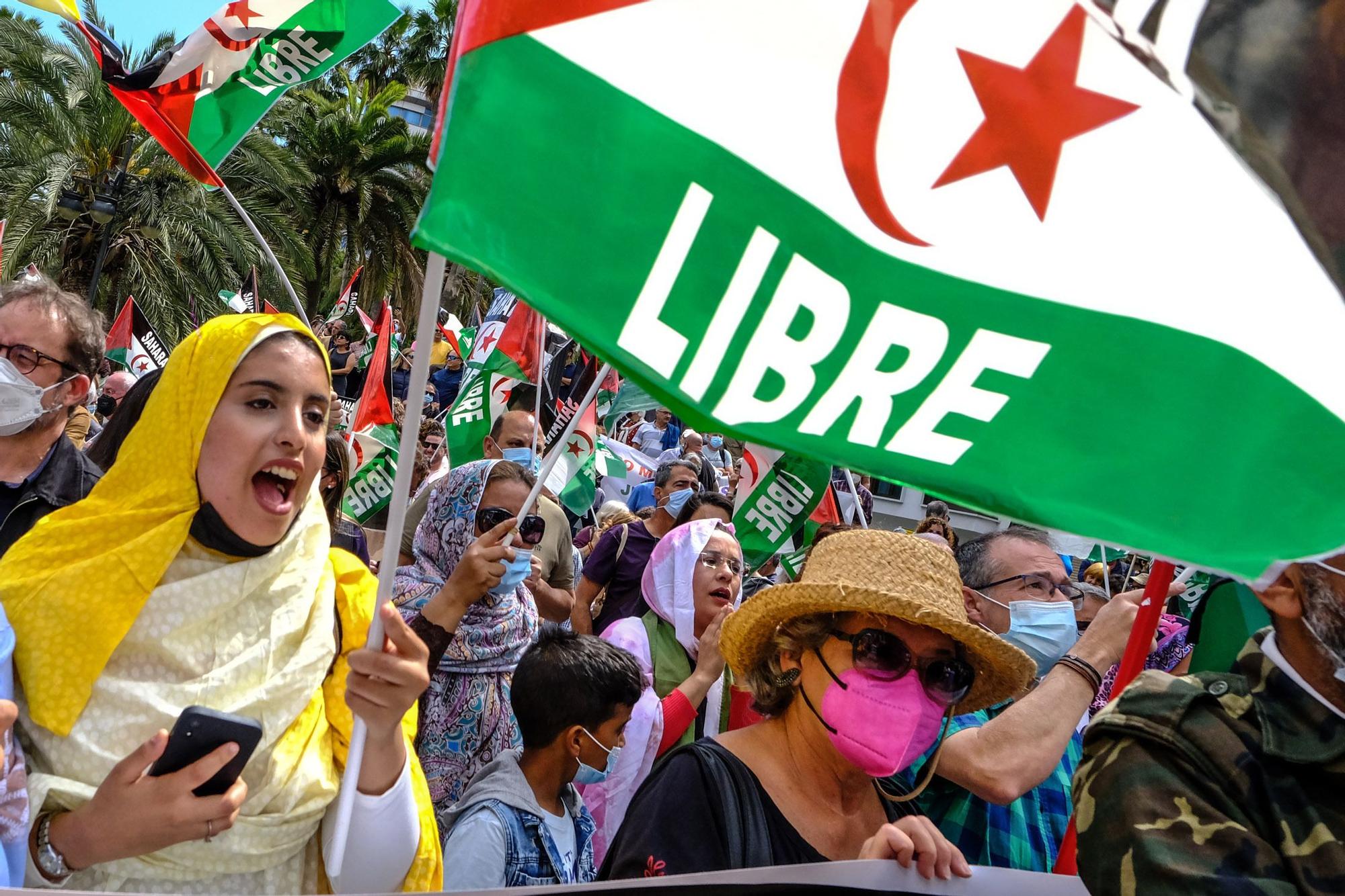 Concentración en apoyo a la causa saharaui en Las Palmas de Gran Canaria (26/03/2022)