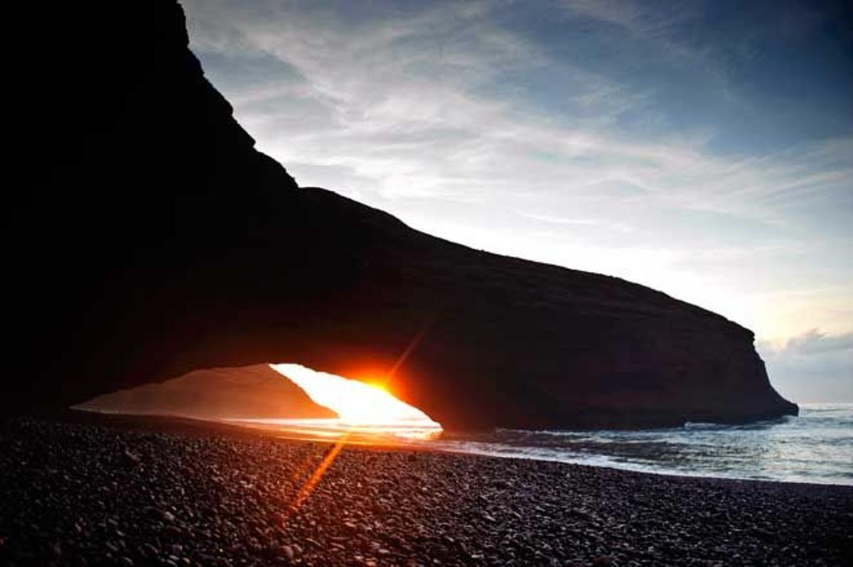 Playa Legzira, en Sidi Ifni, Marruecos.