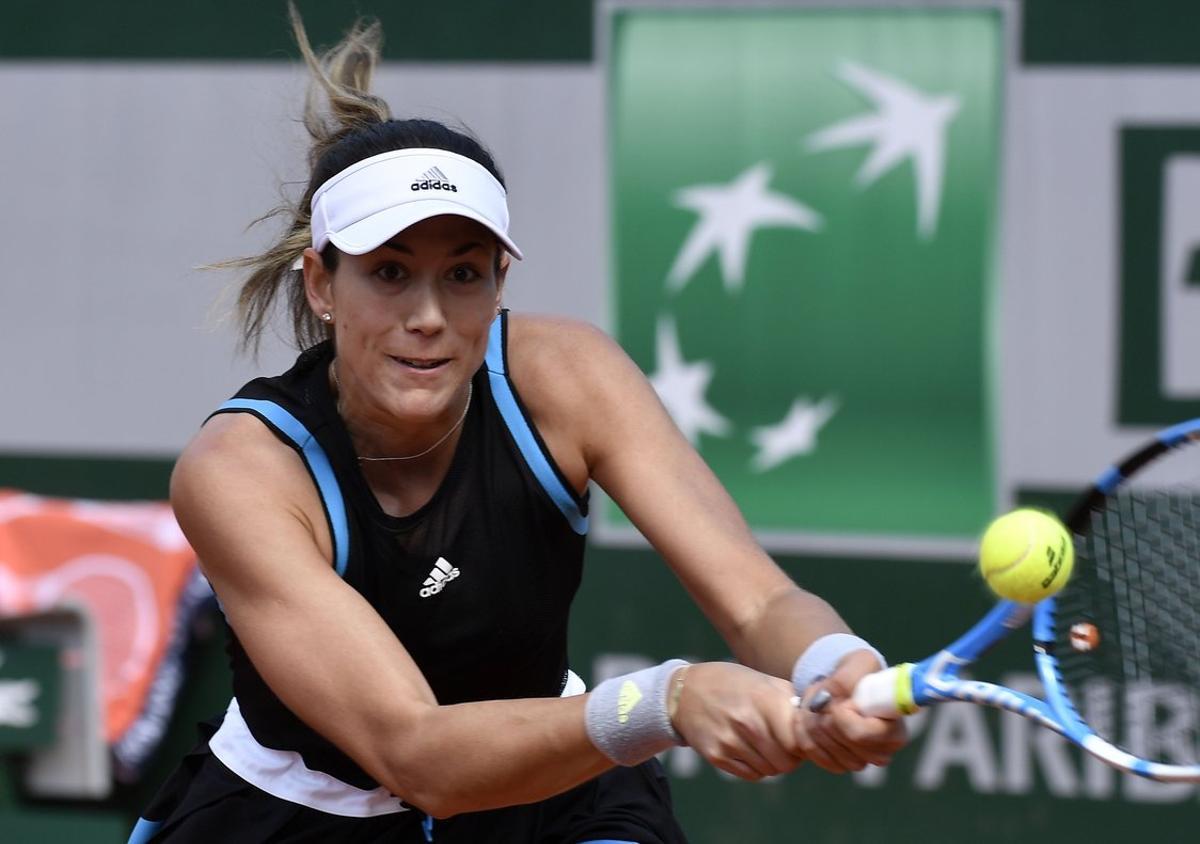 Paris  France   26 05 2019 - Garbine Muguruza of Spain plays Taylor Townsend of the USA during their women Aos first round match during the French Open tennis tournament at Roland Garros in Paris  France  26 May 2019   Tenis  Abierto  Abierto  Francia  Espana  Estados Unidos  EFE EPA JULIEN DE ROSA