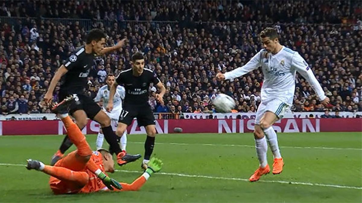 LACHAMPIONS | Real Madrid - PSG (3-1): Cristiano marcó el 2-1 con algo de fortuna