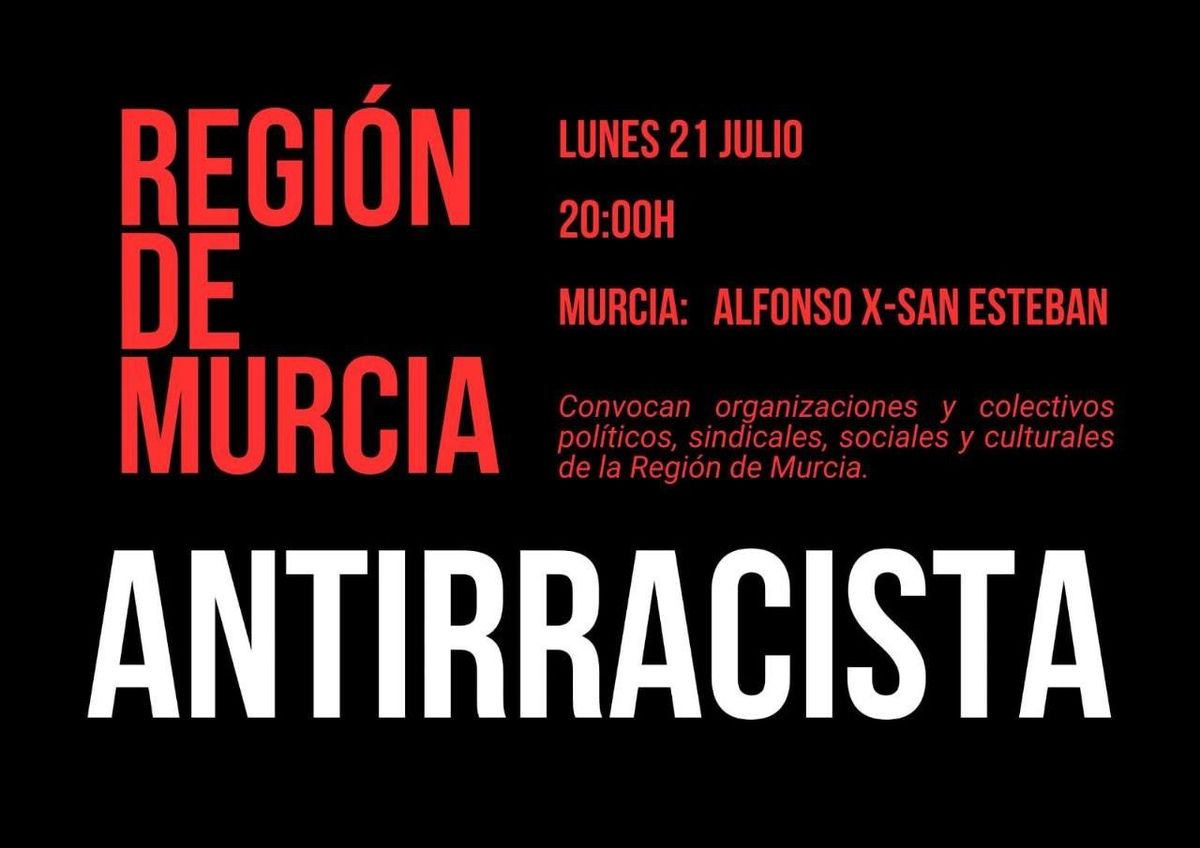Cartel de la convocatoria de la manifestación antirracista.