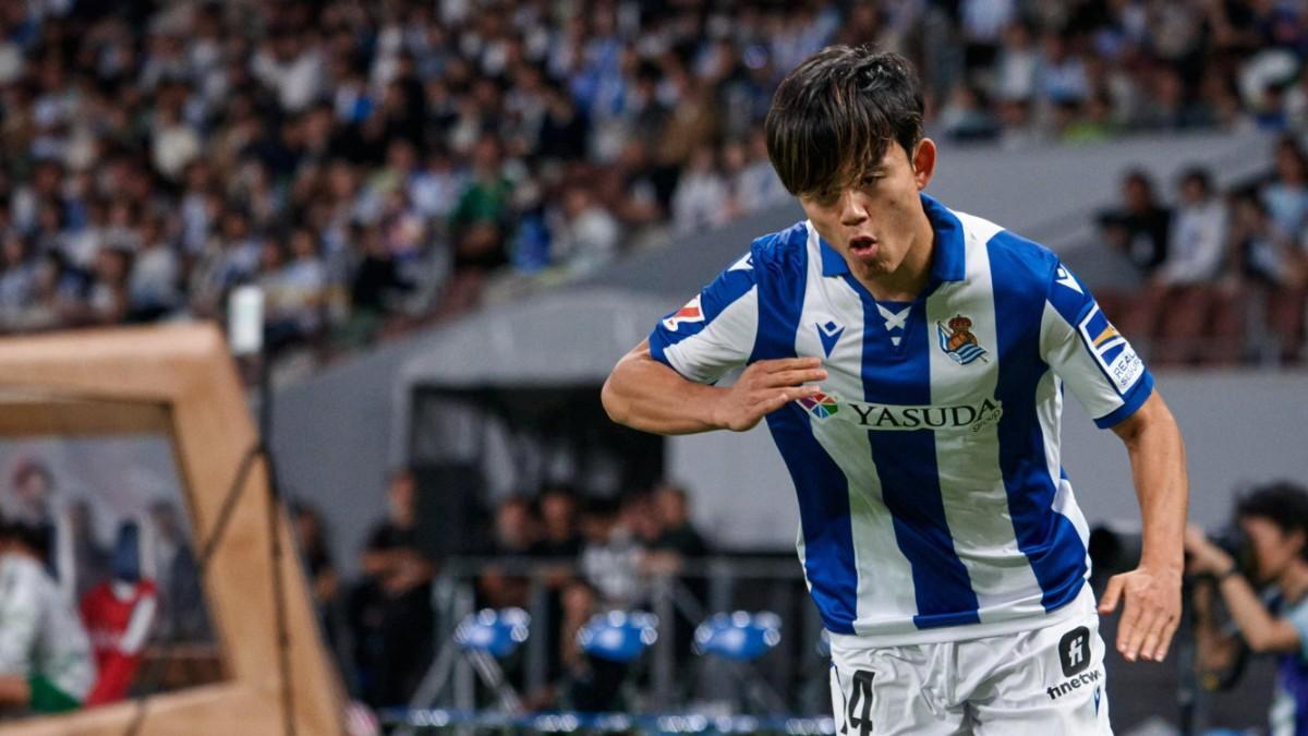 Kubo, durante el partido en Tokyo