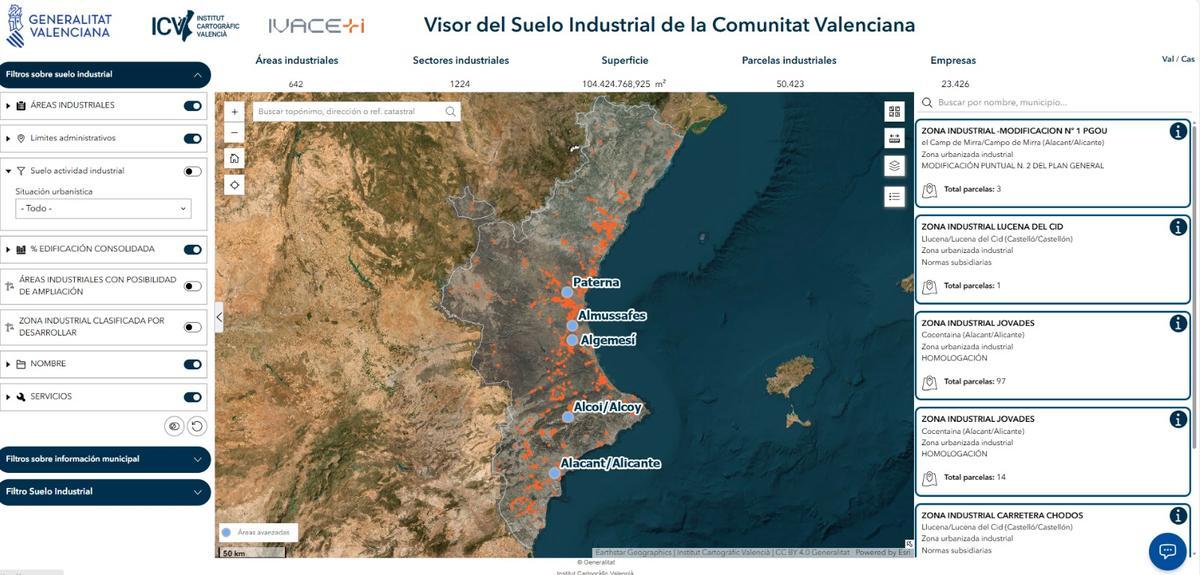 Imagen de cómo es el nuevor visor cartográfico de la Comunidad Valenciana