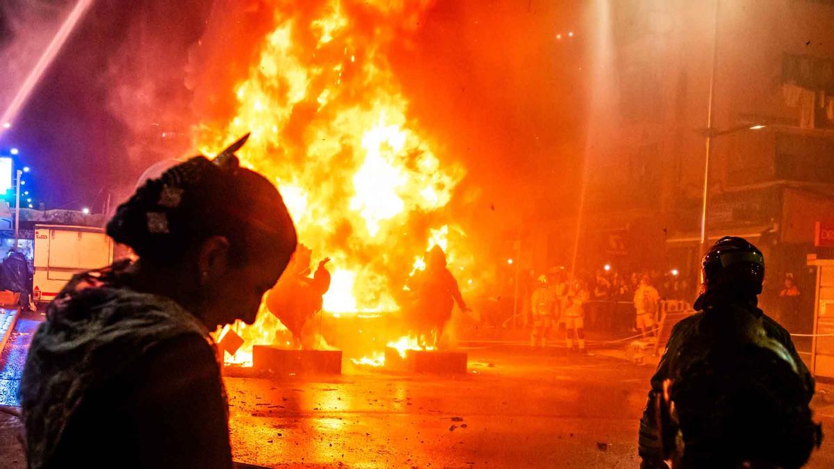 La Cremà de las Fallas en Benidorm.