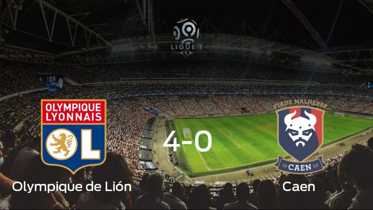 El Olympique Lyonnais golea en su casa al Caen (4-0)