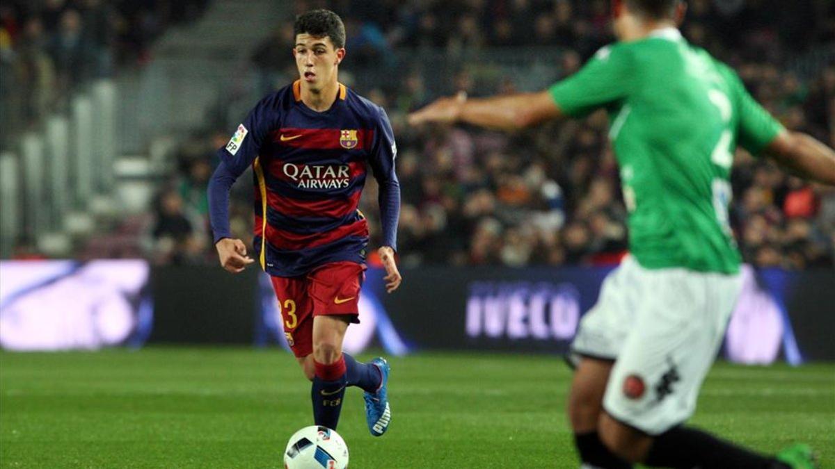 Cantalapiedra en su debut en el Camp Nou en Copa del Rey