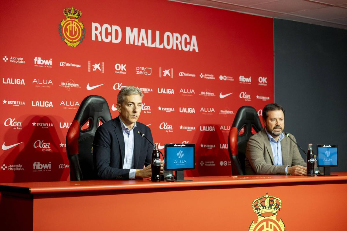 Alfonso Díaz y Pablo Ortells, durante la rueda de prensa del miércoles en Son Moix.