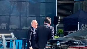 Florentino Pérez llega al Etihad Stadium para asistir a la comida de clubes