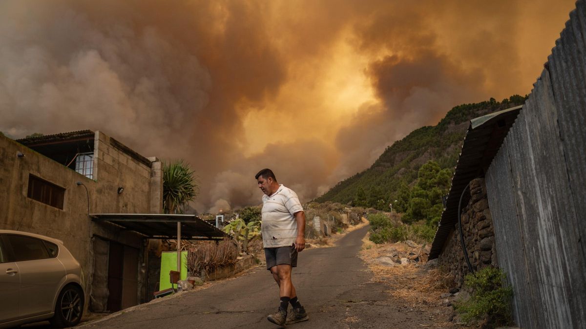 Imagen del incendio en Arafo en agosto de 2023