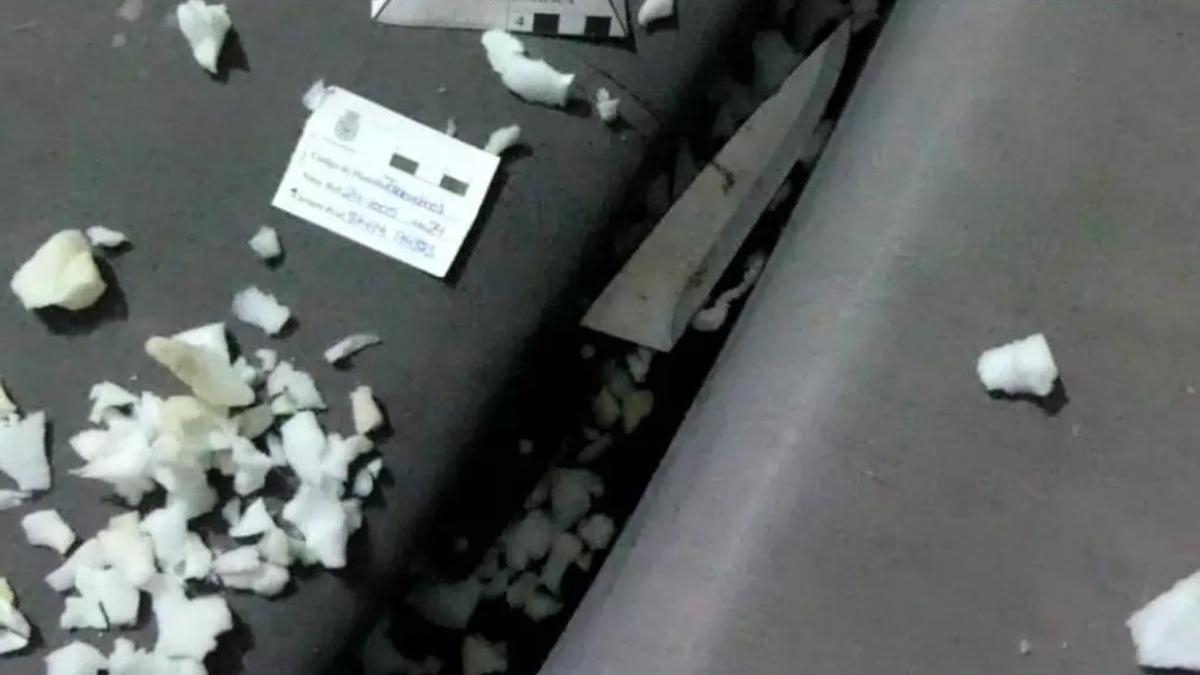 Imagen del cuchillo intervenido por la Policía.