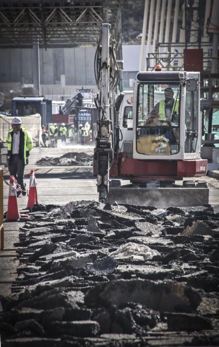 Obras del puente Fernando Reig en Alcoy