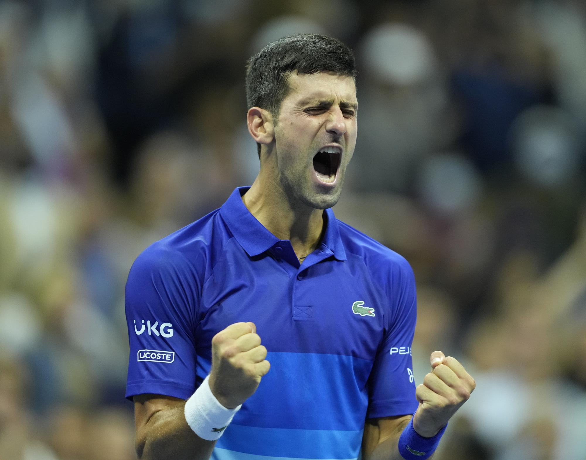 Djokovic celebra un punto