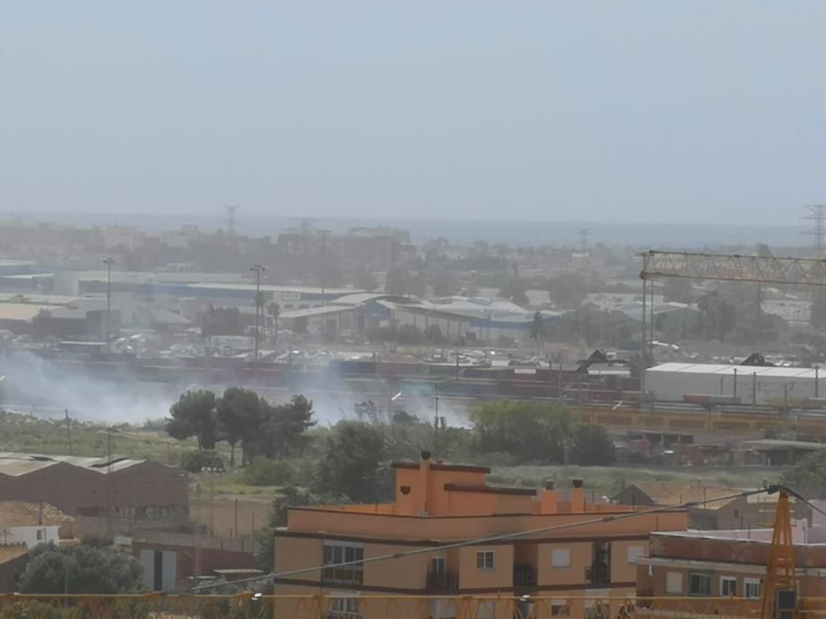 Incendio junto a la estación de Fuente de San Luís