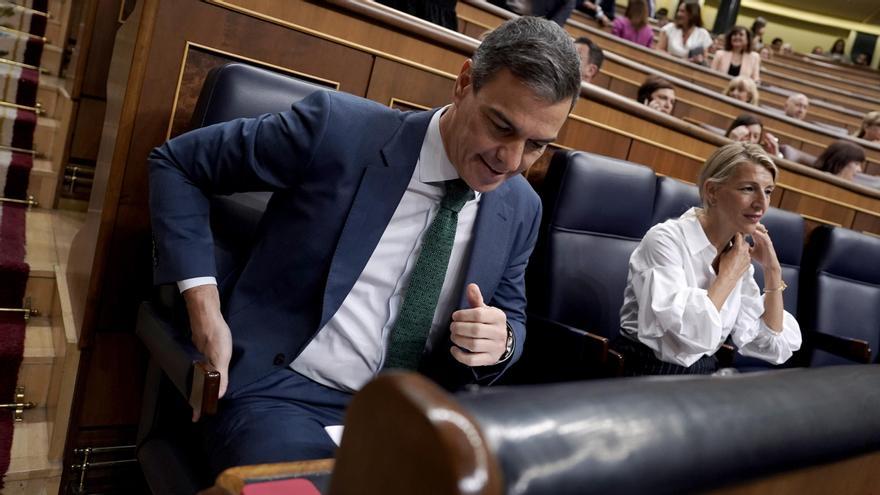 El presidente del Gobierno, Pedro Sánchez, durante la sesión de control al Gobierno el pasado miércoles en el Congreso.