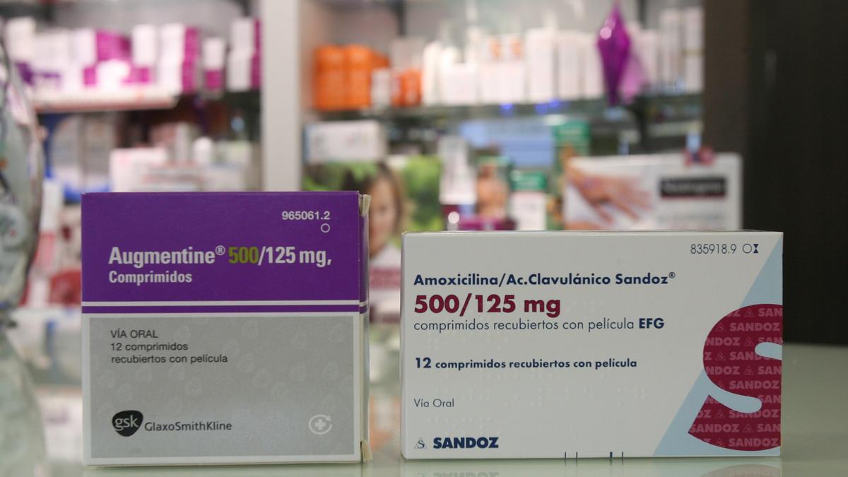 Amoxicilina en una farmacia.