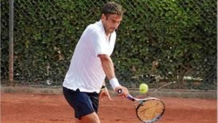 Tommy Robredo durant el seu partit d&#039;ahir contra el vigatà Ordeig.