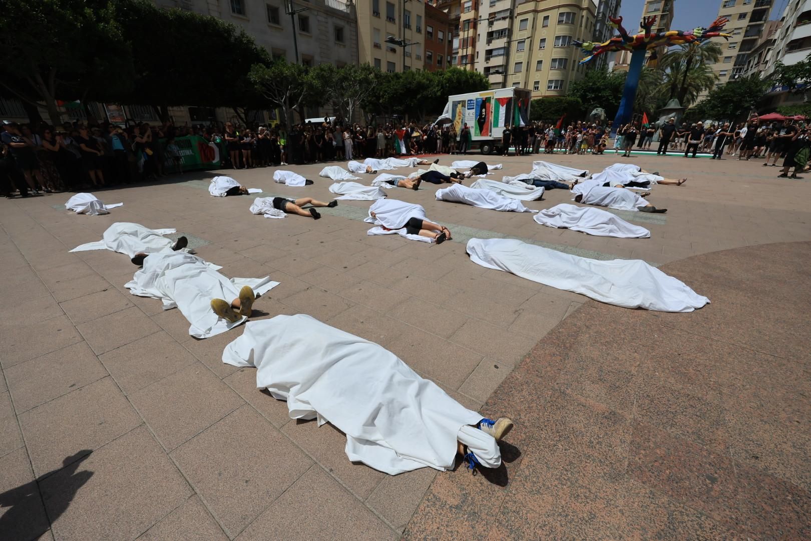 Manifestación a favor del pueblo palestino y la paz en Castellón