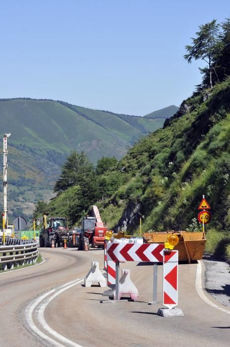 Obras en la carretera del puerto de Pajares