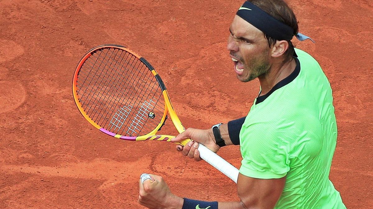 Nadal celebra con rabia un punto en su partido ante Norrie.