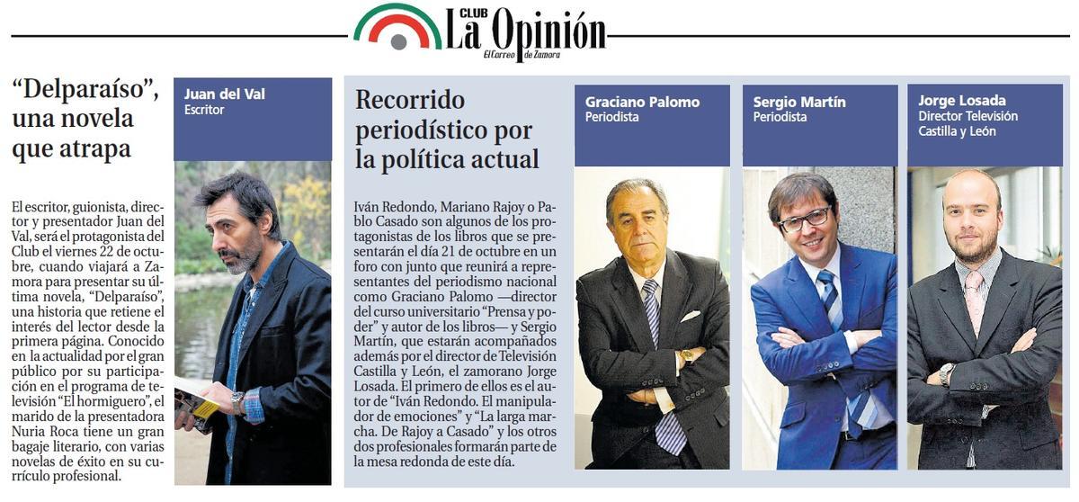 Protagonistas del CLUB LA OPINIÓN-EL CORREO DE ZAMORA de este octubre