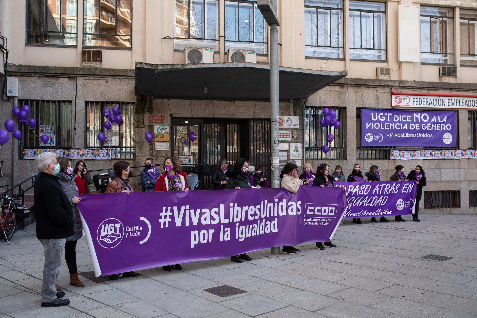 GALERÍA | Concentración de los sindicatos por el 8M en Zamora