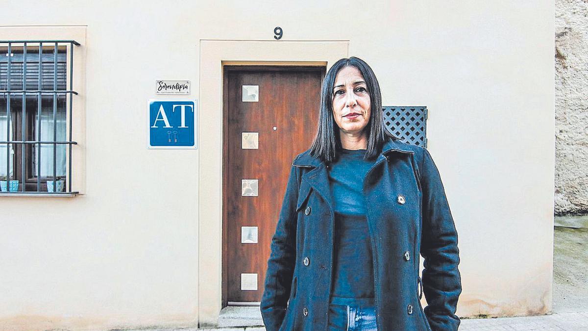 María Fernández, presidenta de la Asociación de Apartamentos Turísticos de Extremadura, este martes en Cáceres.