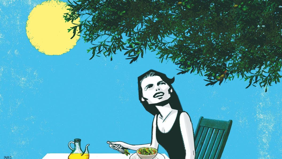 Una ilustración de la dieta mediterránea.