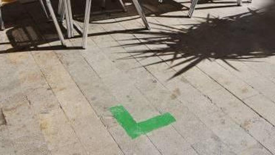 El ayuntamiento empezó a delimitar el área con pintura verde