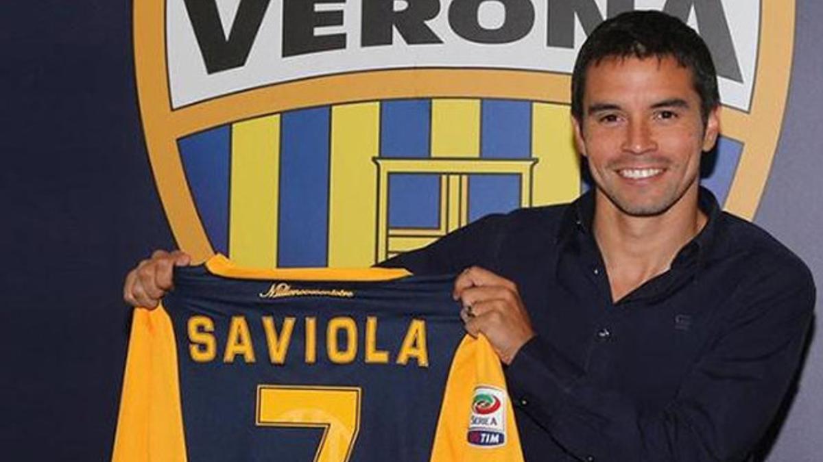 Saviola estrena la camiseta del Verona