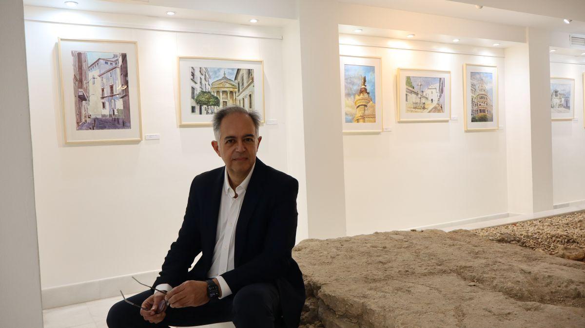 Federico Rodríguez Ardila, pintor y abogado, en la exposición.