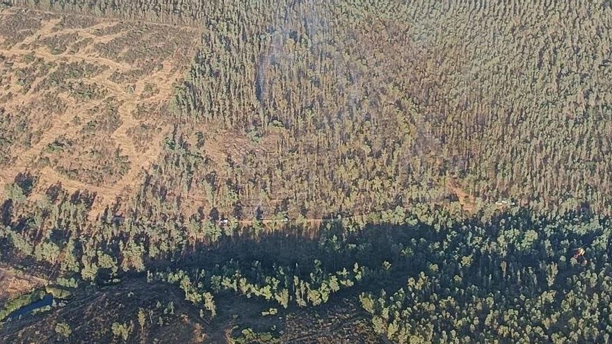 El Infoex da por estabilizado el incendio forestal localizado en Oliva de Mérida
