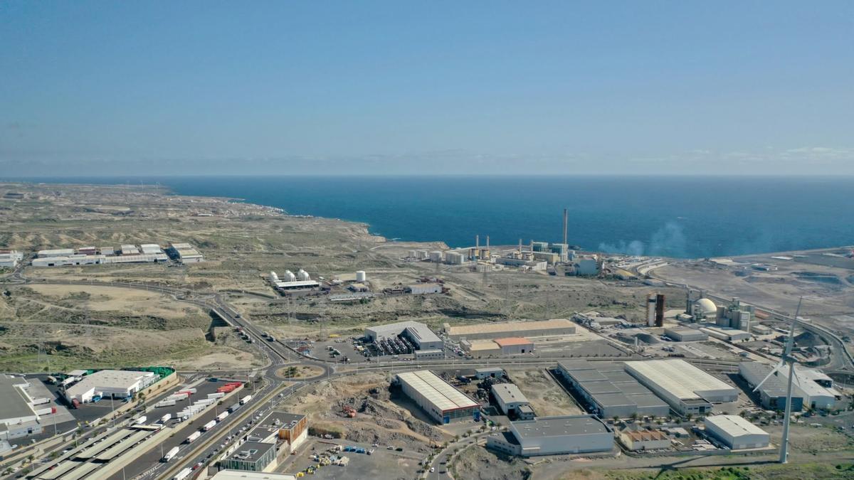 Panorámica aérea del polígono industrial de Granadilla de Abona