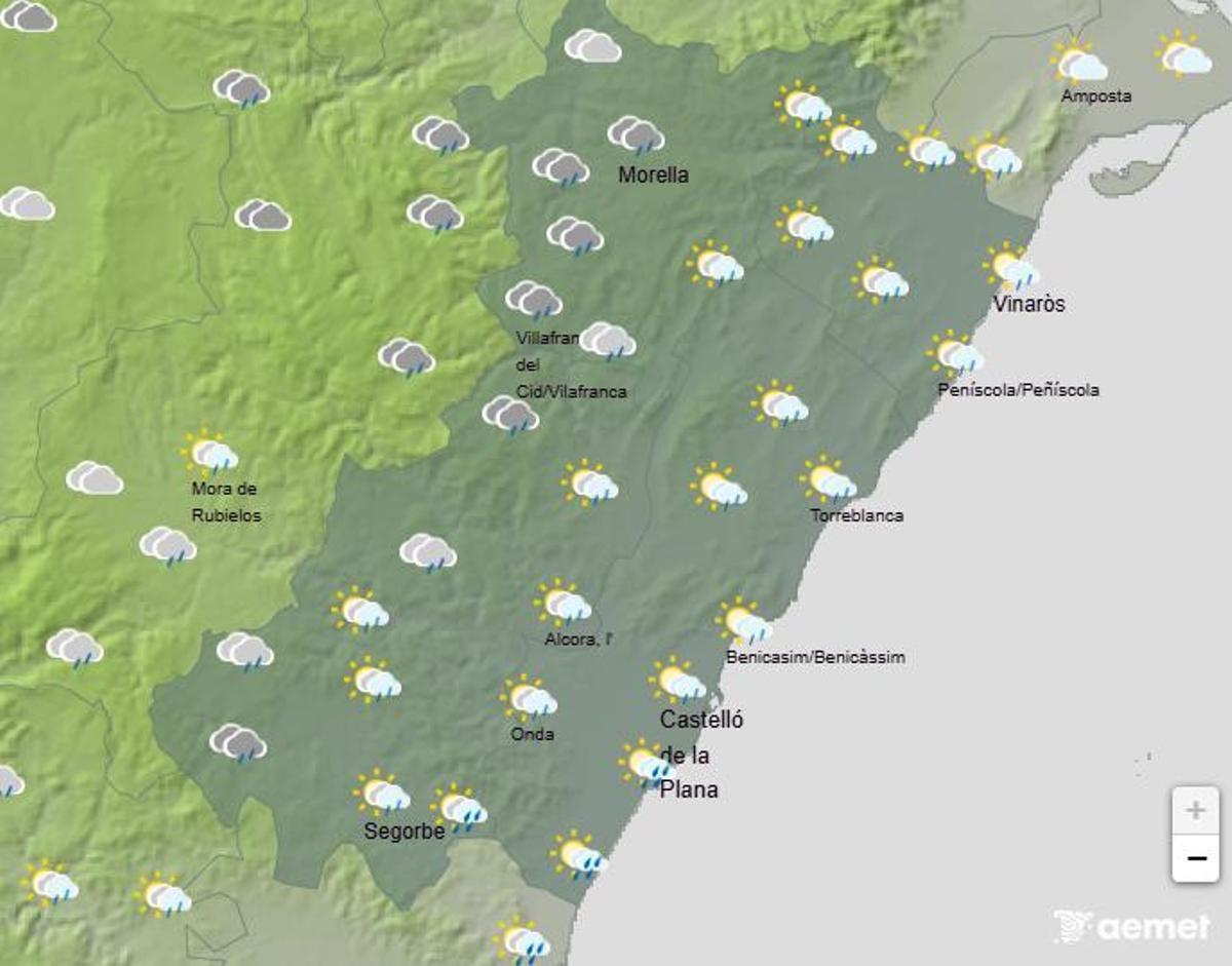 La lluvia estará presente en toda la provincia durante la jornada del sábado