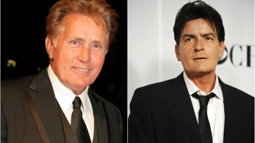 Los actores Martin y Charlie Sheen.