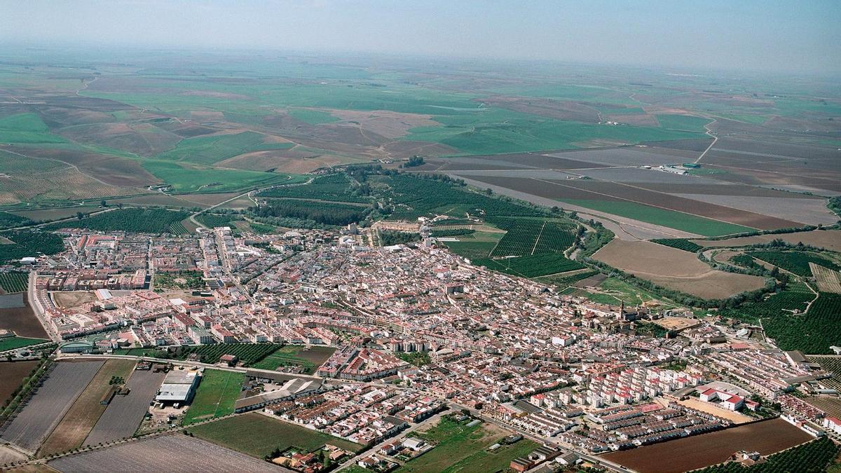 Vista aérea de Palma del Río, de donde sale la 15ª etapa de la Vuelta a España.