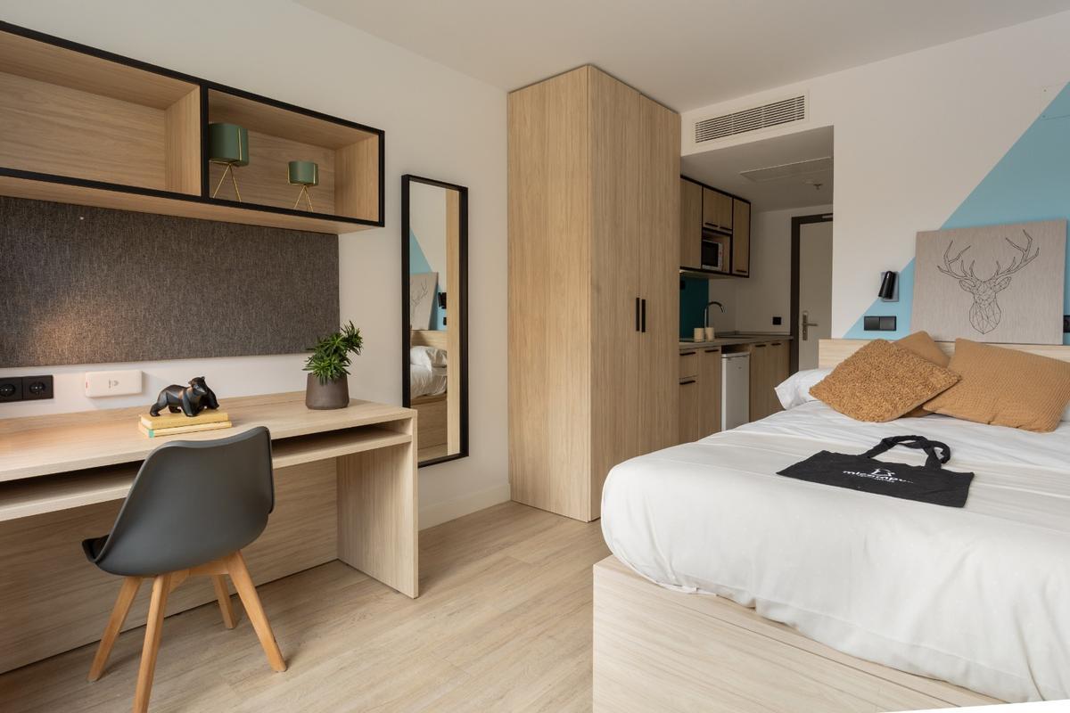 Una de las habitaciones individuales de micampus Salamanca.