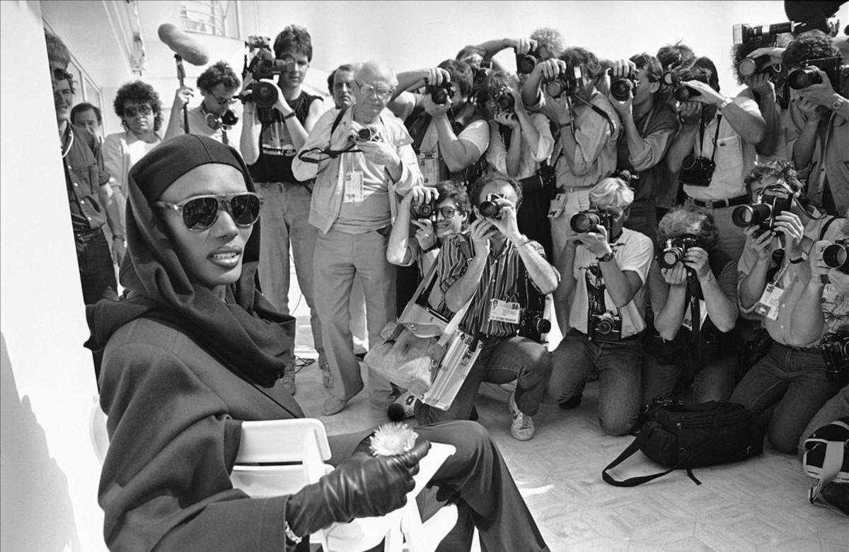 13 de mayo de 1986. La cantante Grace Jones fotografiada en el festival de cine de Cannes durante su edición número 39ª .