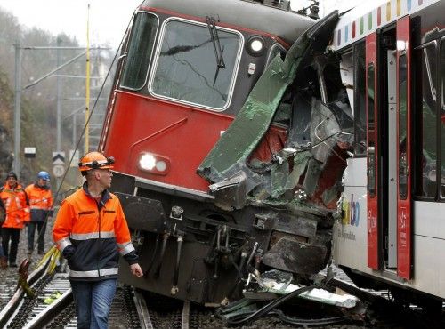 Choque de dos trenes en Suiza