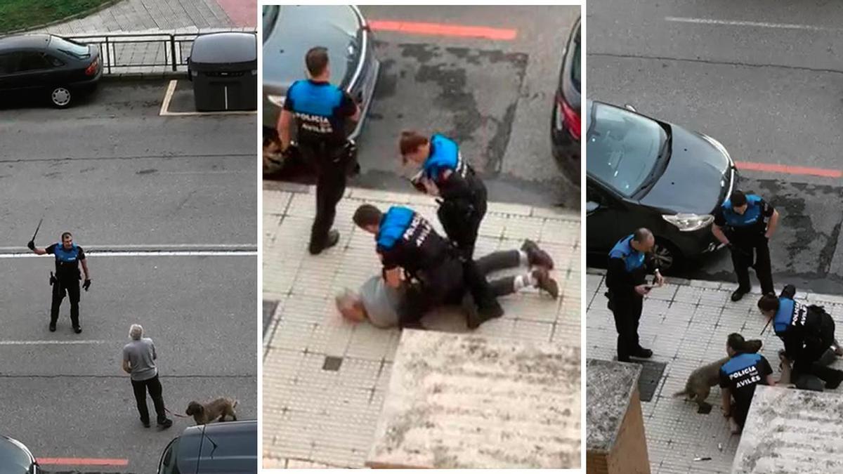 La Policía Local de Avilés reduce a un hombre armado con un cuchillo que hirió a un menor