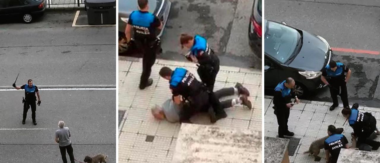 La Policía Local de Avilés reduce a un hombre armado con un cuchillo que hirió a un menor